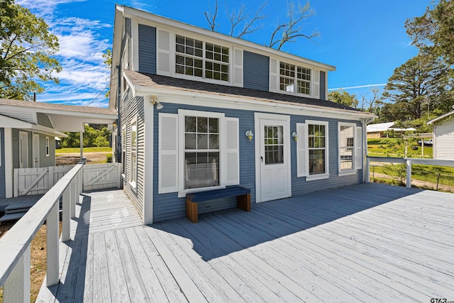 deck with a gate