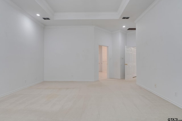 18737 Oakbrook Rd, Tyler, TX 75703 - spare room with ornamental molding, light carpet, and recessed lighting