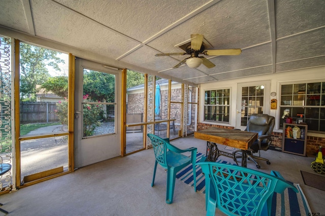 8312 Oxford Dr, Tyler, TX 75703 - sunroom featuring ceiling fan