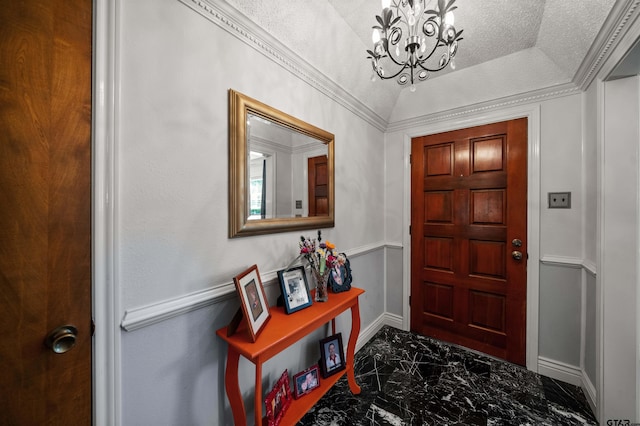 8312 Oxford Dr, Tyler, TX 75703 - entryway with a chandelier and marble look tiles
