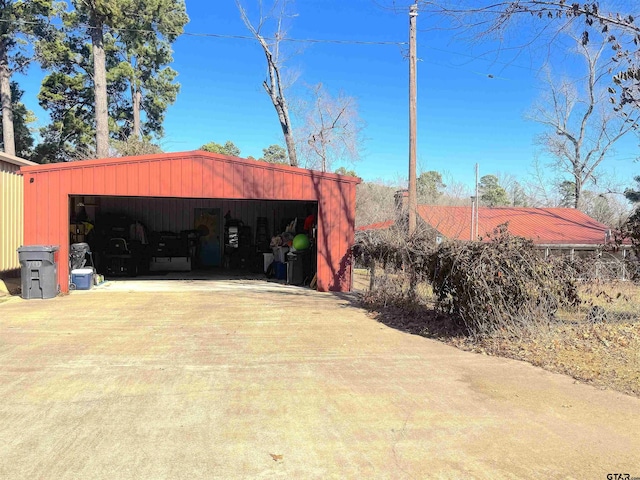 view of garage