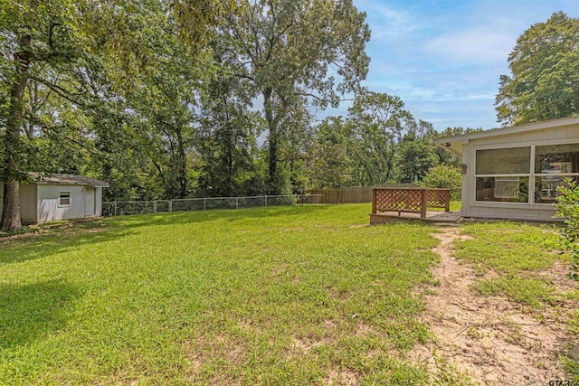 405 Brookview Ln, Palestine, TX 75803 - fenced backyard with an outbuilding