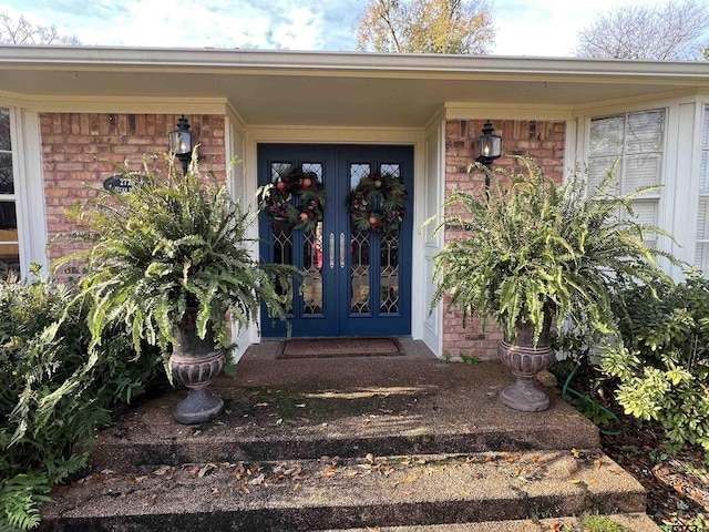 property entrance with french doors