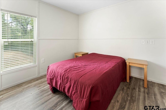 bedroom with wood-type flooring