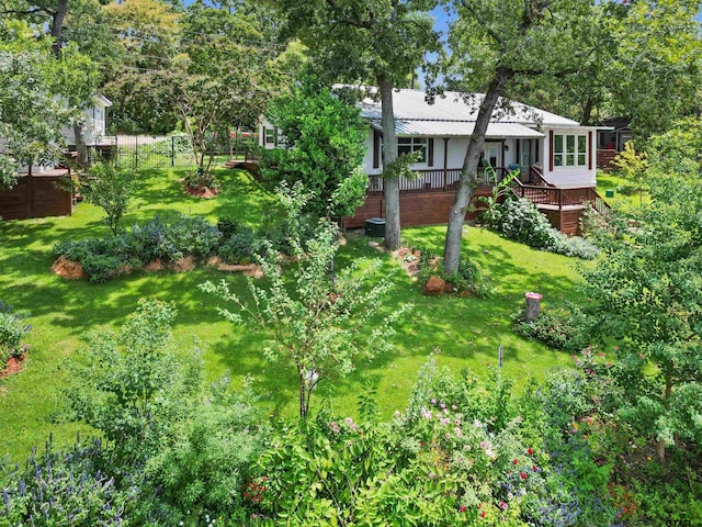 view of yard featuring a deck