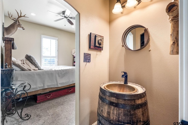 4180 N Smith Rd, Rockwall, TX 75087 - bathroom featuring ensuite bath and ceiling fan