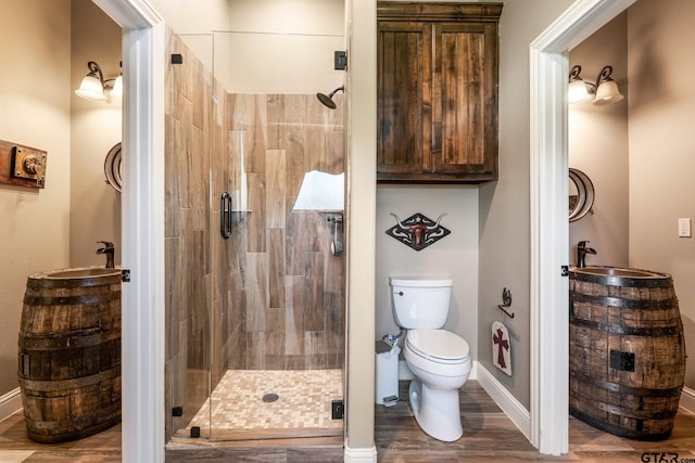 4180 N Smith Rd, Rockwall, TX 75087 - full bathroom with a shower stall and wood finished floors