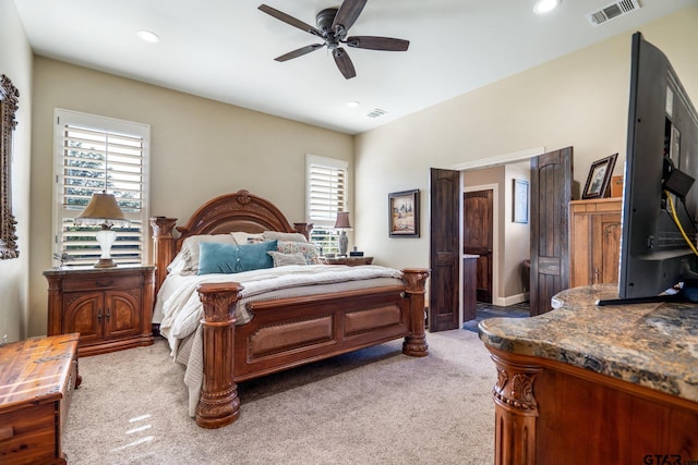 4180 N Smith Rd, Rockwall, TX 75087 - bedroom featuring carpet, recessed lighting, and ceiling fan