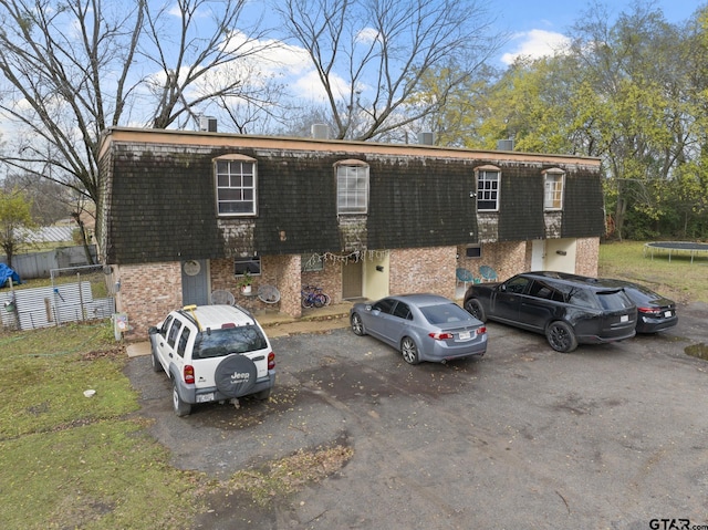 view of front facade featuring a trampoline