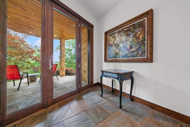 doorway featuring french doors