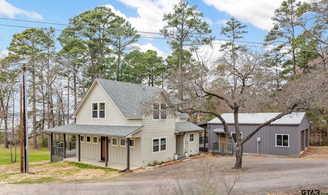 view of front of home featuring covered porch