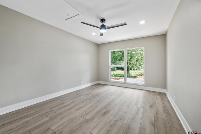 10873 Nix Ln, Whitehouse, TX 75791 - spare room with ceiling fan, wood finished floors, and recessed lighting