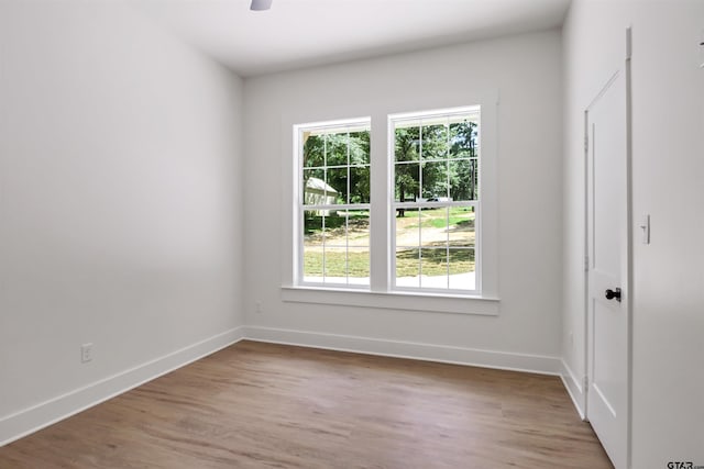 empty room featuring light hardwood / wood-style floors