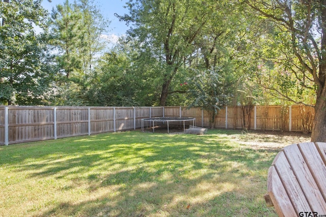 view of yard with a trampoline