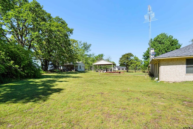 view of yard with a gazebo