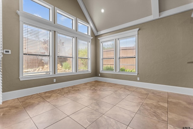 2312 Pinehurst Dr, Tyler, TX 75703 - unfurnished room featuring vaulted ceiling, baseboards, and recessed lighting