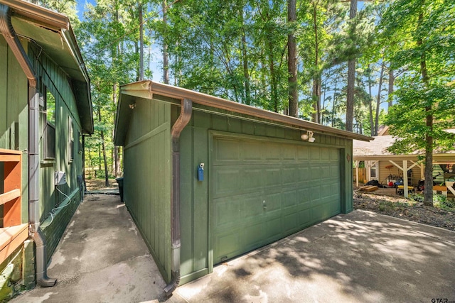 view of garage