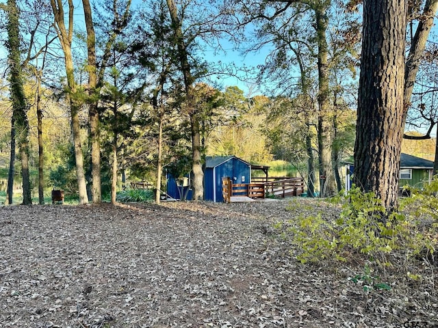 view of yard with an outdoor structure