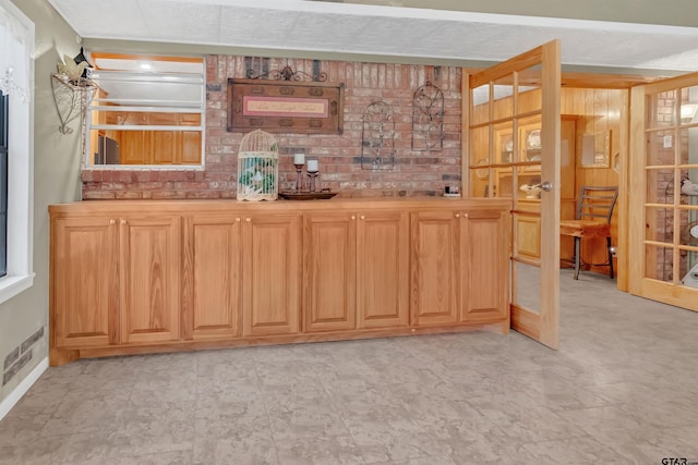 bar featuring wood counters