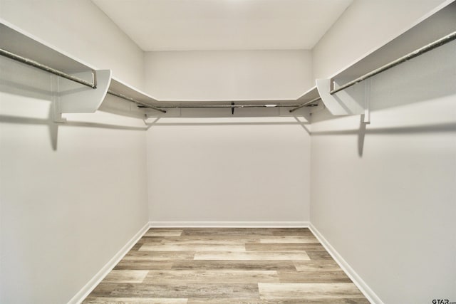 walk in closet featuring light wood-type flooring