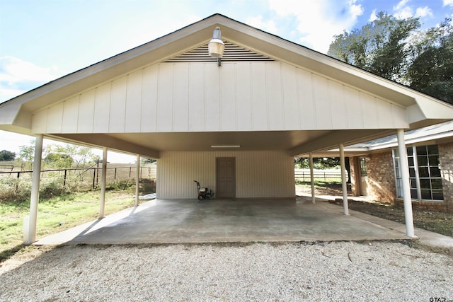 view of car parking featuring a carport