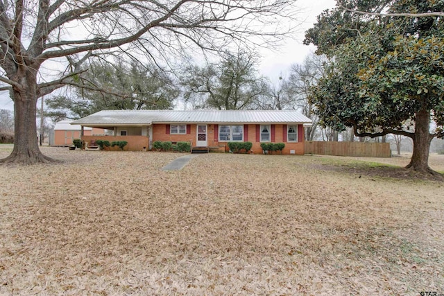 view of single story home