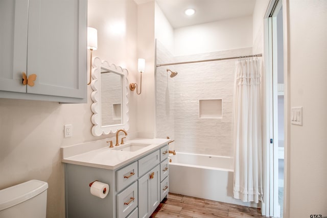 12240 Jazmin Cir, Flint, TX 75762 - bathroom with vanity, wood finished floors, and shower / bath combo