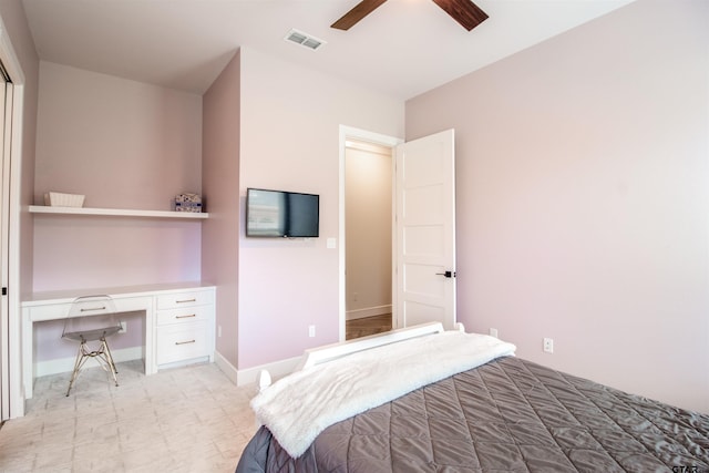 12240 Jazmin Cir, Flint, TX 75762 - bedroom featuring built in study area and a ceiling fan