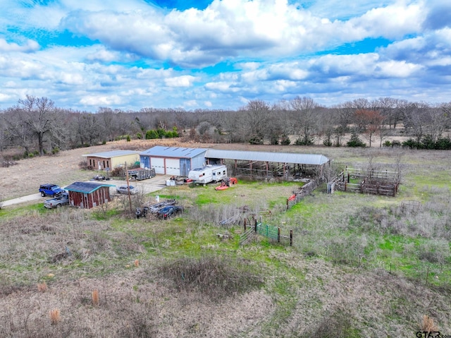 drone / aerial view featuring a rural view