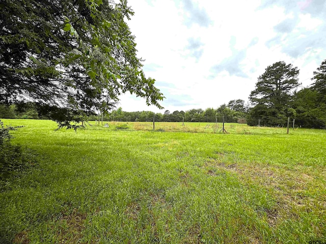 view of yard with a rural view