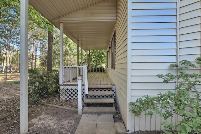 view of patio featuring a porch