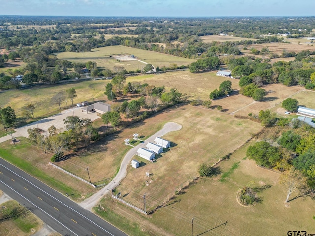 aerial view featuring a rural view