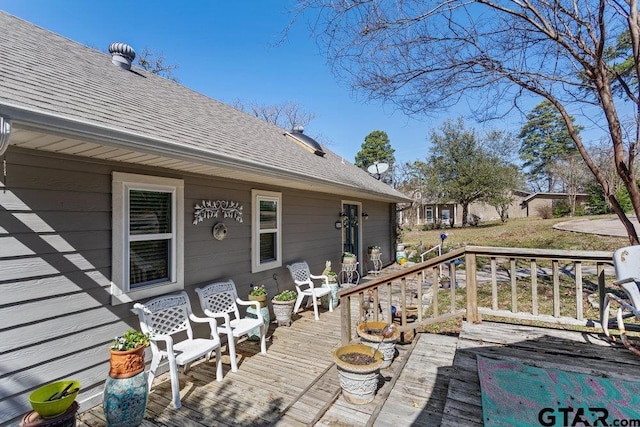 view of patio featuring a wooden deck