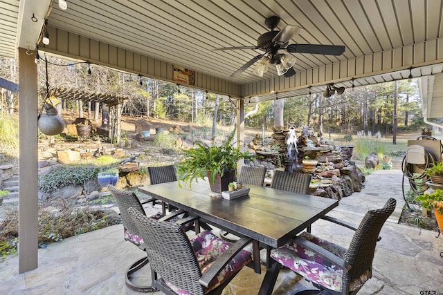 view of patio / terrace with ceiling fan