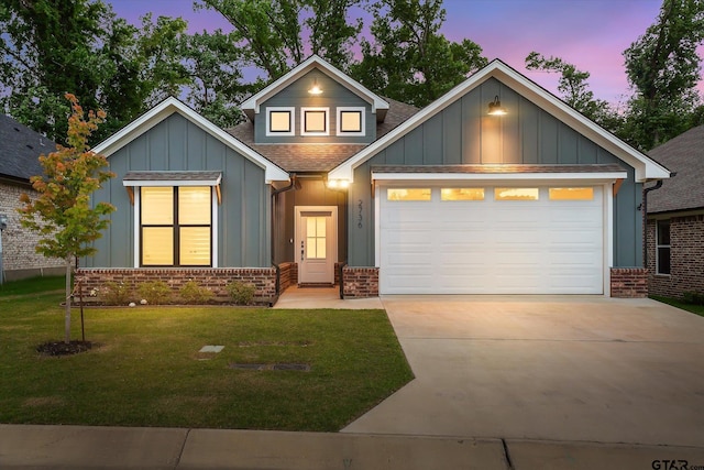 2736 Royal Village Way, Tyler, TX 75701 - craftsman-style home featuring board and batten siding, concrete driveway, an attached garage, and a lawn