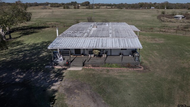 drone / aerial view with a rural view