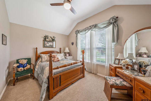 9196 Teal Flight Way, Tyler, TX 75703 - bedroom featuring lofted ceiling, light carpet, and baseboards