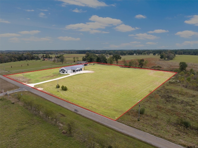 aerial view featuring a rural view