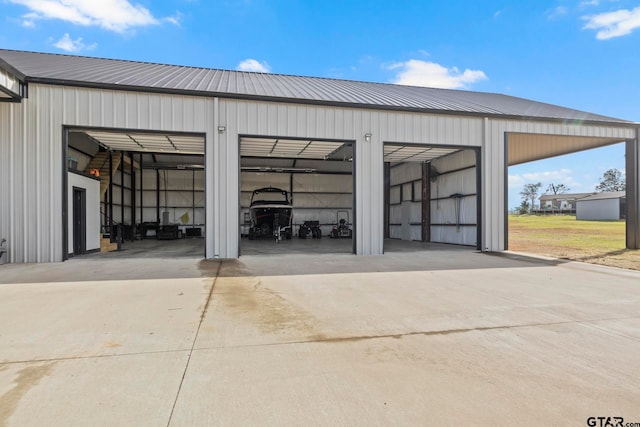 view of garage