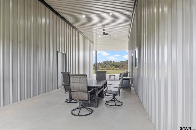 view of patio with ceiling fan