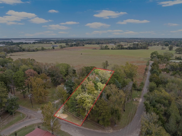 bird's eye view with a rural view