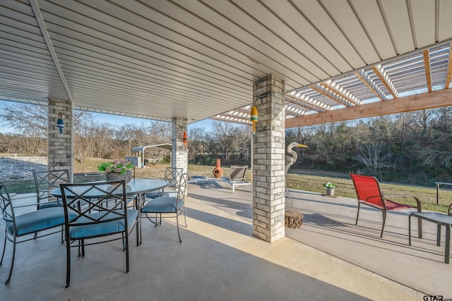 view of patio with a pergola