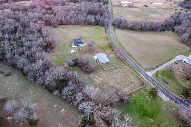 bird's eye view featuring a rural view