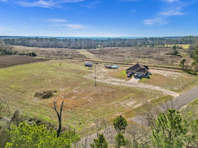 aerial view with a rural view