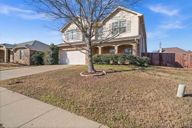 front of property with a garage and a front yard