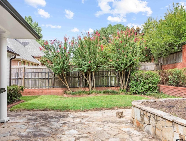 view of yard featuring a patio