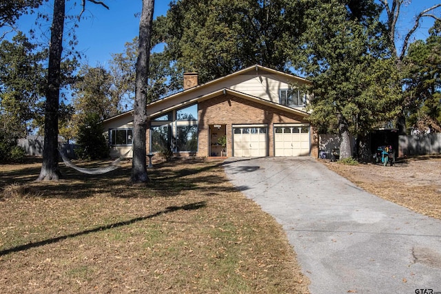 view of front property with a garage