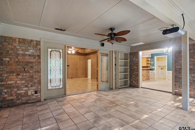 view of patio featuring ceiling fan