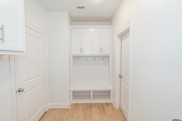 mudroom featuring light wood-type flooring