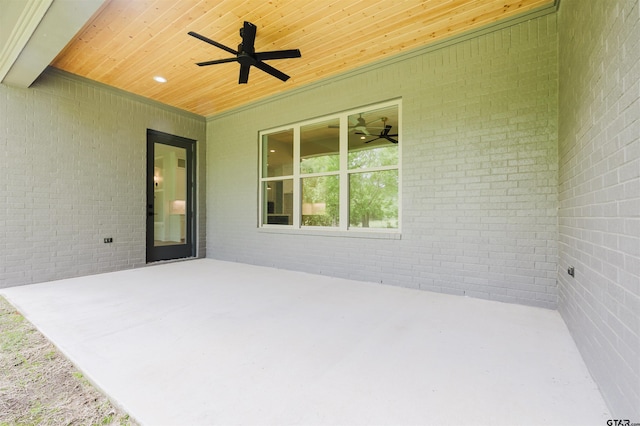 view of patio / terrace featuring a ceiling fan